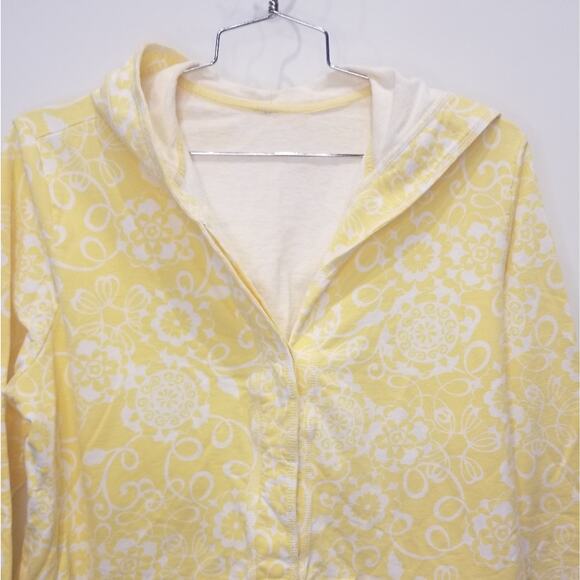 Yellow Cotton Hooded Yellow and White Pullover Sweatshirt Comfortable Size XL - Picture 2 of 8